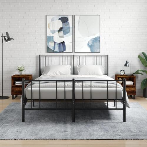 Sengeborde 2 stk. 40x35x50 cm røget egetræsfarve