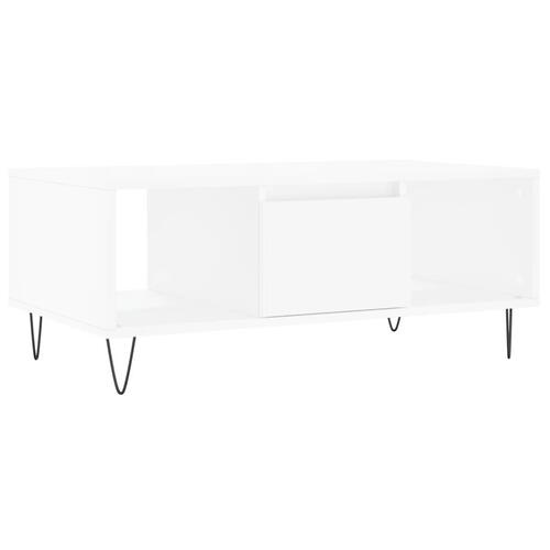 Sofabord 90x50x36,5 cm konstrueret træ hvid