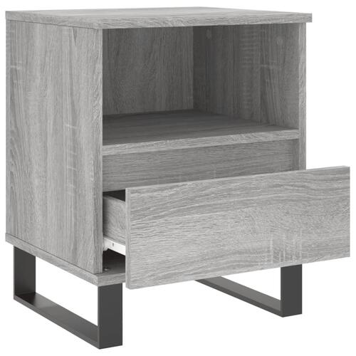 Sengeborde 2 stk. 40x35x50 cm konstrueret træ grå sonoma-eg