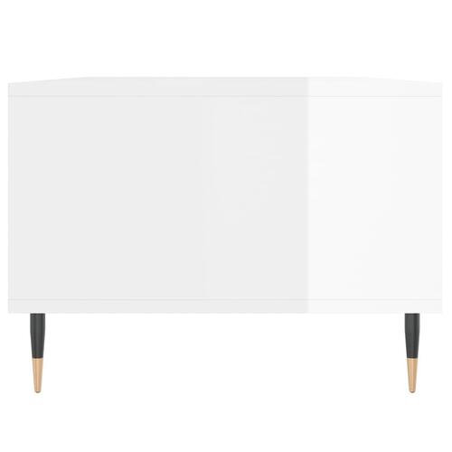 Sofabord 90x50x36,5 cm konstrueret træ hvid højglans