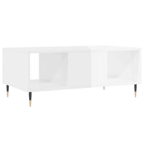 Sofabord 90x50x36,5 cm konstrueret træ hvid højglans