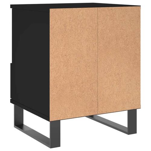 Sengeborde 2 stk. 40x35x50 cm konstrueret træ sort