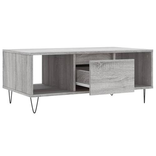 Sofabord 90x50x36,5 cm konstrueret træ grå sonoma-eg