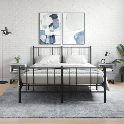 Sengeborde 2 stk. 40x35x50 cm konstrueret træ betongrå