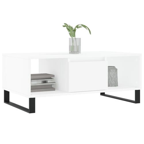 Sofabord 90x50x36,5 cm konstrueret træ hvid