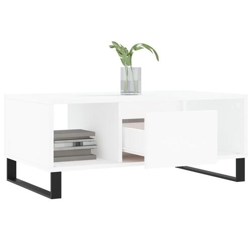 Sofabord 90x50x36,5 cm konstrueret træ hvid
