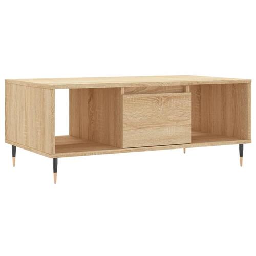 Sofabord 90x50x36,5 cm konstrueret træ sonoma-eg