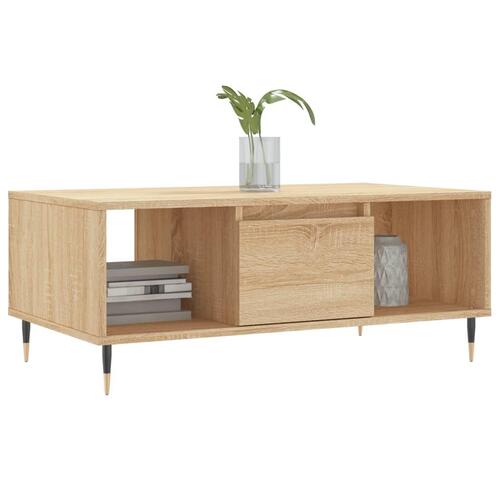 Sofabord 90x50x36,5 cm konstrueret træ sonoma-eg