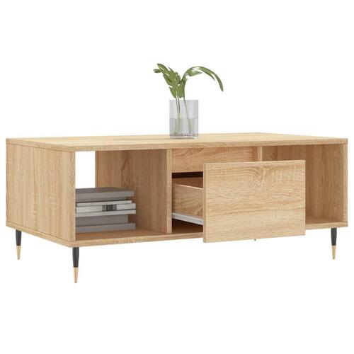 Sofabord 90x50x36,5 cm konstrueret træ sonoma-eg