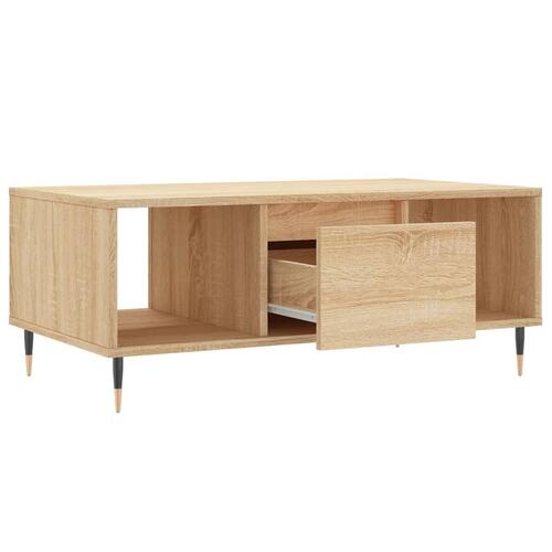 Sofabord 90x50x36,5 cm konstrueret træ sonoma-eg