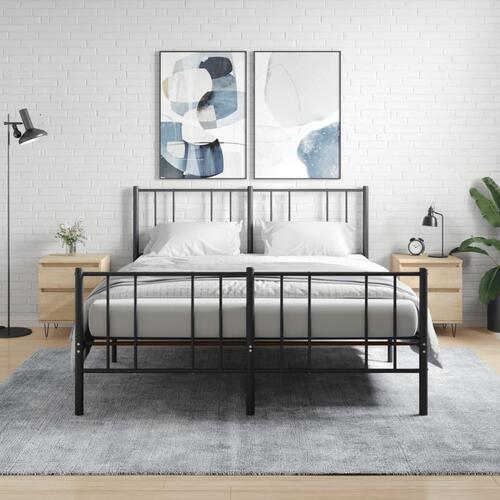 Sengeborde 2 stk. 40x35x50 cm konstrueret træ sonoma-eg