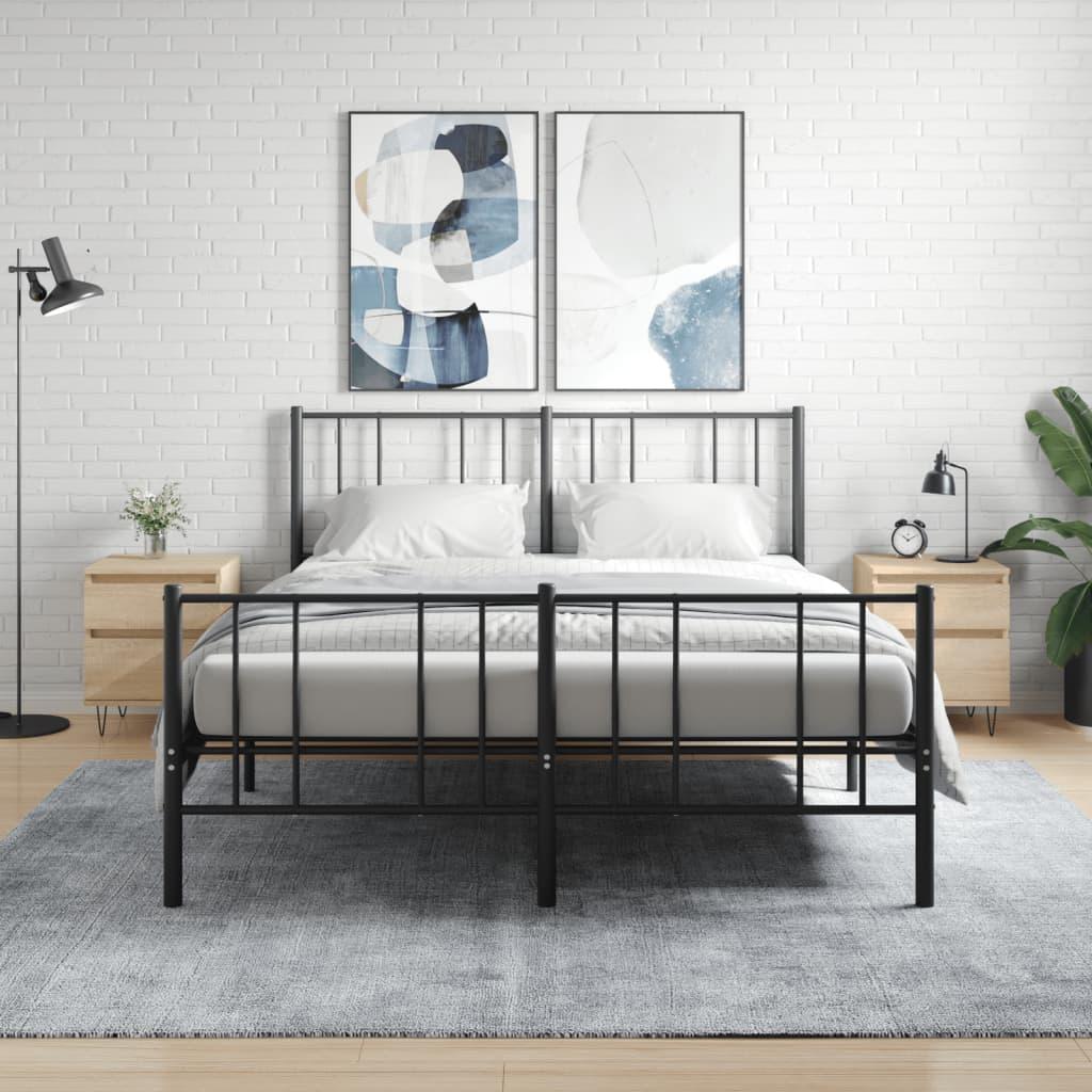 Sengeborde 2 stk. 40x35x50 cm konstrueret træ sonoma-eg