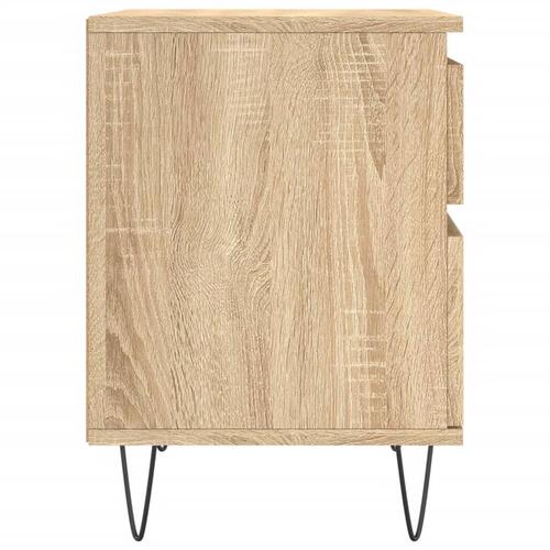 Sengeborde 2 stk. 40x35x50 cm konstrueret træ sonoma-eg
