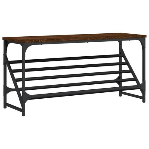 Skostativ 90x30x45 cm konstrueret træ brun egetræsfarve