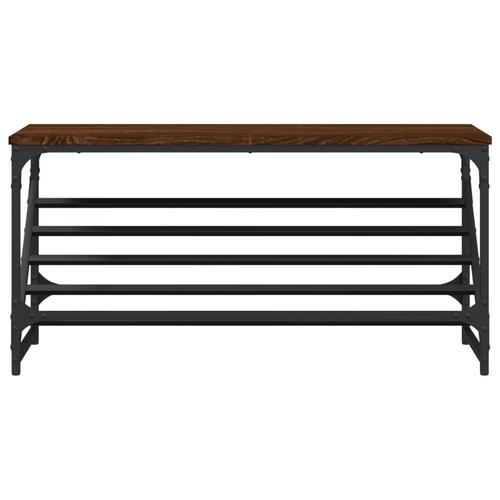 Skostativ 90x30x45 cm konstrueret træ brun egetræsfarve