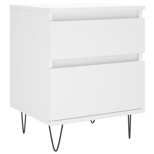 Sengeborde 2 stk. 40x35x50 cm konstrueret træ hvid