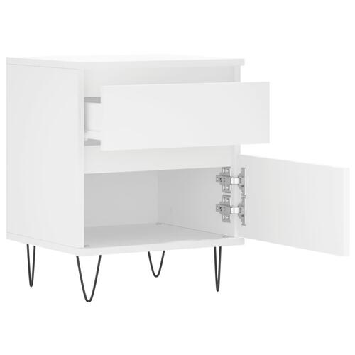 Sengeborde 2 stk. 40x35x50 cm konstrueret træ hvid