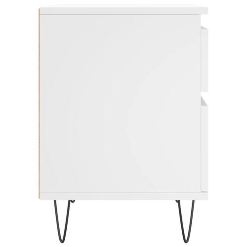 Sengeborde 2 stk. 40x35x50 cm konstrueret træ hvid