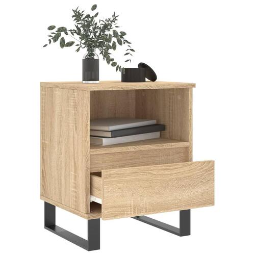 Sengeborde 2 stk. 40x35x50 cm konstrueret træ sonoma-eg