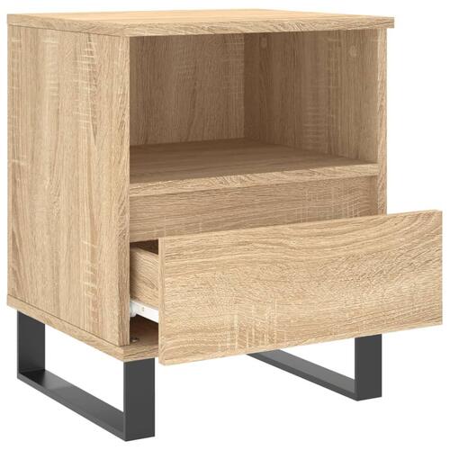 Sengeborde 2 stk. 40x35x50 cm konstrueret træ sonoma-eg