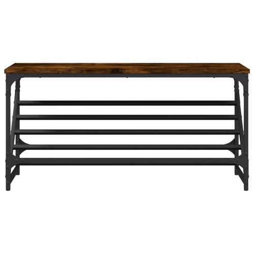 Skostativ 90x30x45 cm konstrueret træ røget egetræsfarve