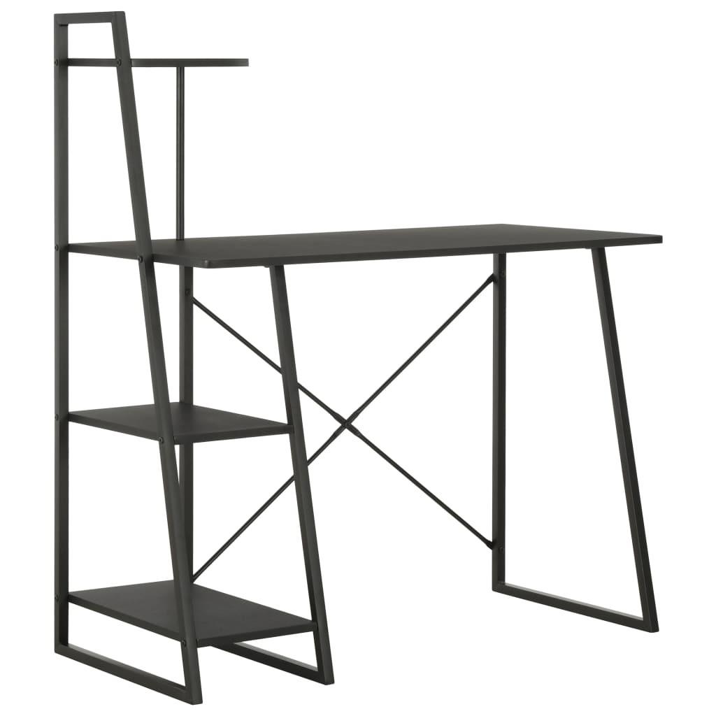 Skrivebord med hylder 102 x 50 x 117 cm sort