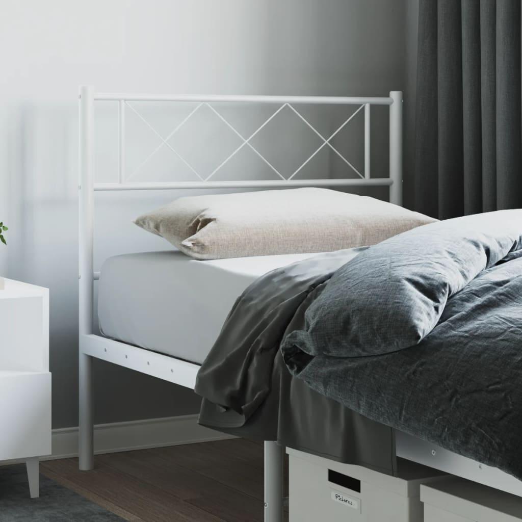 Sengegavl 75 cm metal hvid