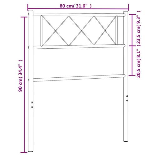 Sengegavl 75 cm metal hvid