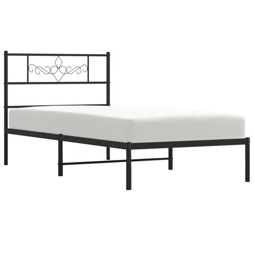 Sengeramme med sengegavl 80x200 cm metal sort