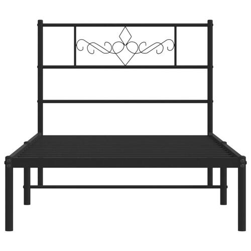 Sengeramme med sengegavl 80x200 cm metal sort