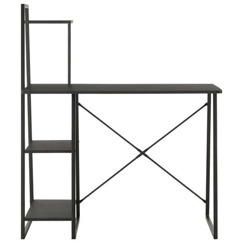 Skrivebord med hylder 102 x 50 x 117 cm sort