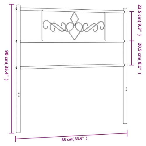 Sengegavl 80 cm metal sort