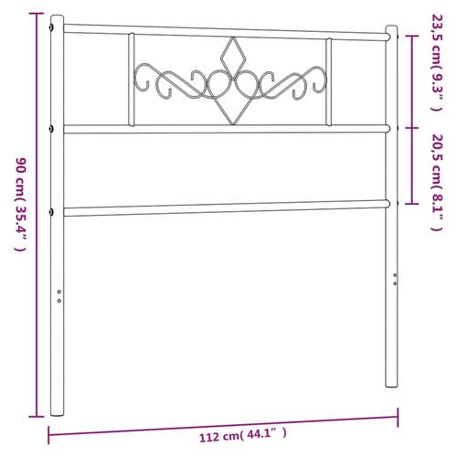 Sengegavl 107 cm metal sort