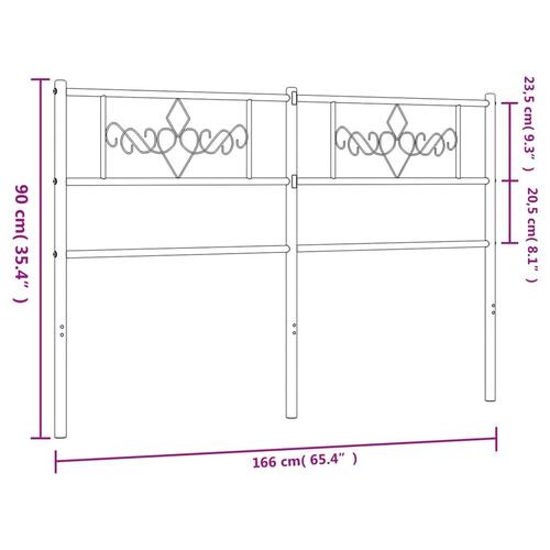 Sengegavl 160 cm metal sort