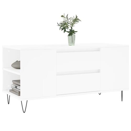 Sofabord 102x44,5x50 cm konstrueret træ hvid