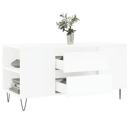 Sofabord 102x44,5x50 cm konstrueret træ hvid