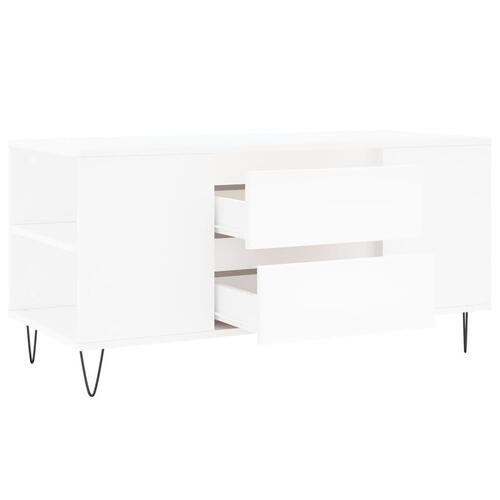 Sofabord 102x44,5x50 cm konstrueret træ hvid