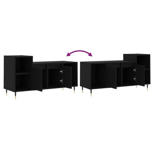 Tv-bord 100x35x55 cm konstrueret træ sort