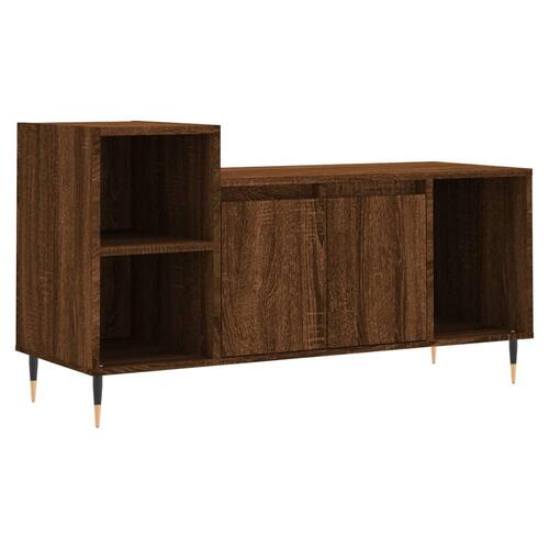 Tv-bord 100x35x55 cm konstrueret træ brun egetræsfarve