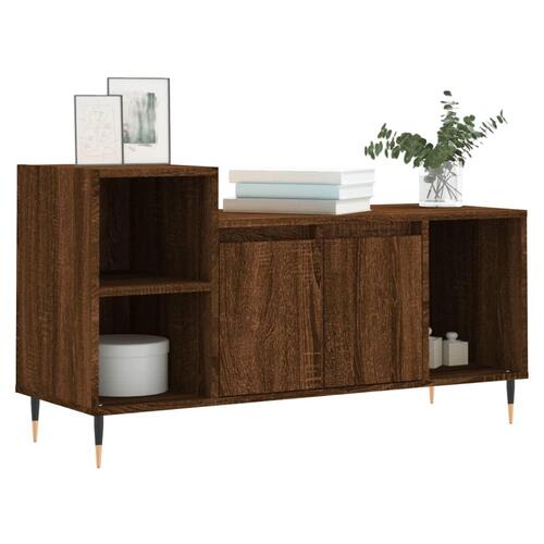 Tv-bord 100x35x55 cm konstrueret træ brun egetræsfarve