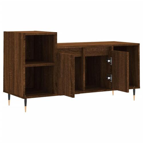 Tv-bord 100x35x55 cm konstrueret træ brun egetræsfarve