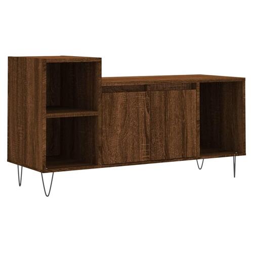 Tv-bord 100x35x55 cm konstrueret træ brun egetræsfarve