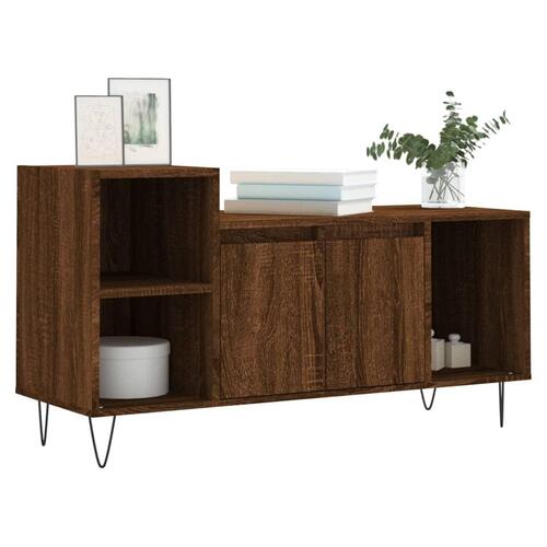 Tv-bord 100x35x55 cm konstrueret træ brun egetræsfarve