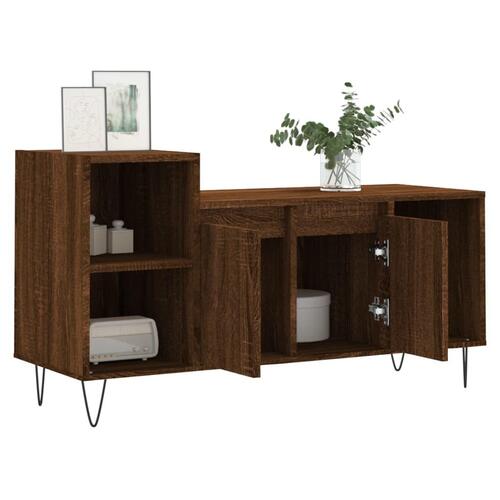 Tv-bord 100x35x55 cm konstrueret træ brun egetræsfarve