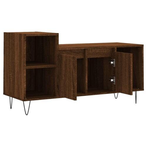 Tv-bord 100x35x55 cm konstrueret træ brun egetræsfarve