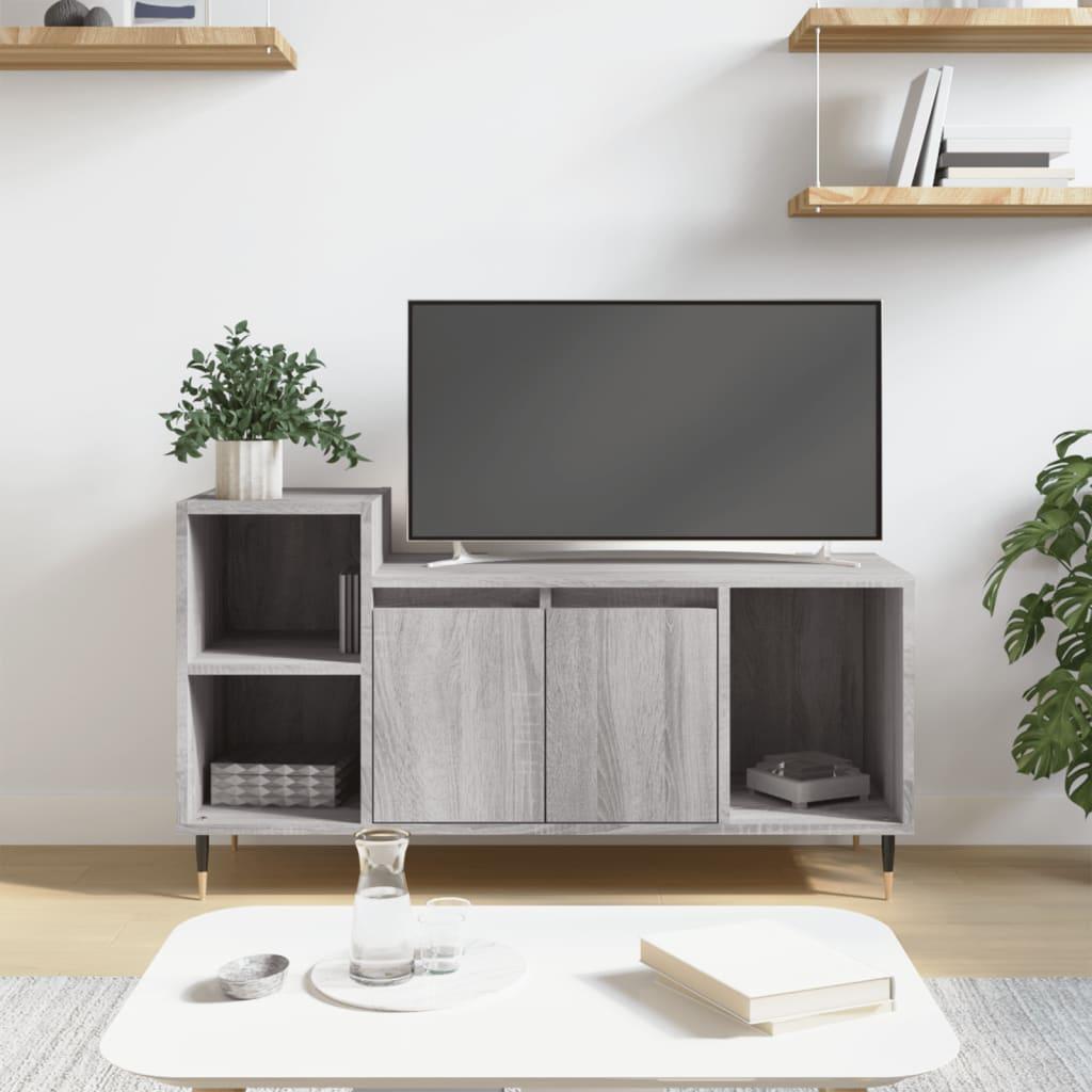 Tv-bord 100x35x55 cm konstrueret træ grå sonoma-eg