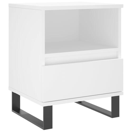 Sengebord 40x35x50 cm konstrueret træ hvid