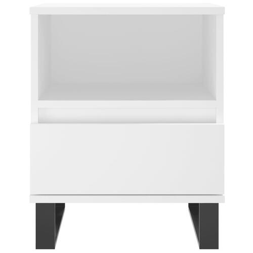 Sengebord 40x35x50 cm konstrueret træ hvid