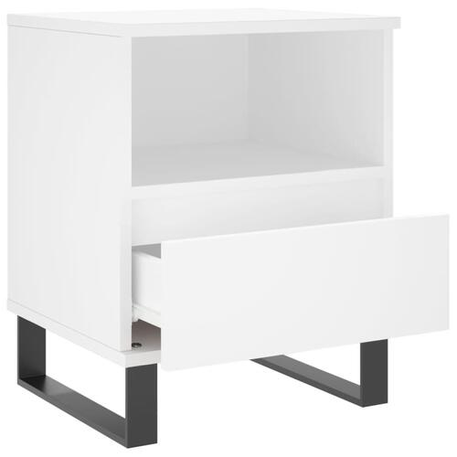 Sengebord 40x35x50 cm konstrueret træ hvid