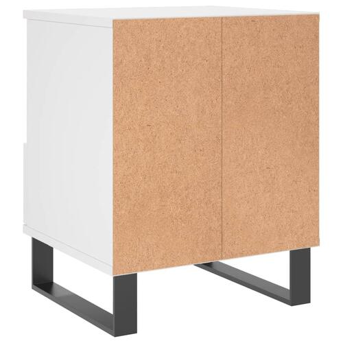 Sengebord 40x35x50 cm konstrueret træ hvid